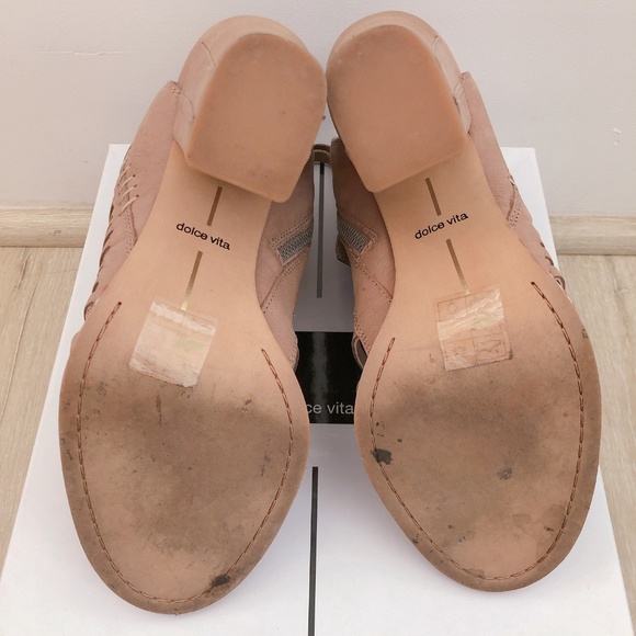 DOLCE VITA Amina Sandal Bootie Taupe Nubuck Heel 8 - Picture 6 of 8